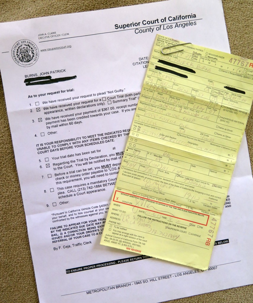 Tickets Fines and Penalties in California