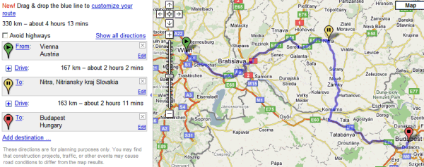 Driving Distances between Major Destinations | by MyImprov
