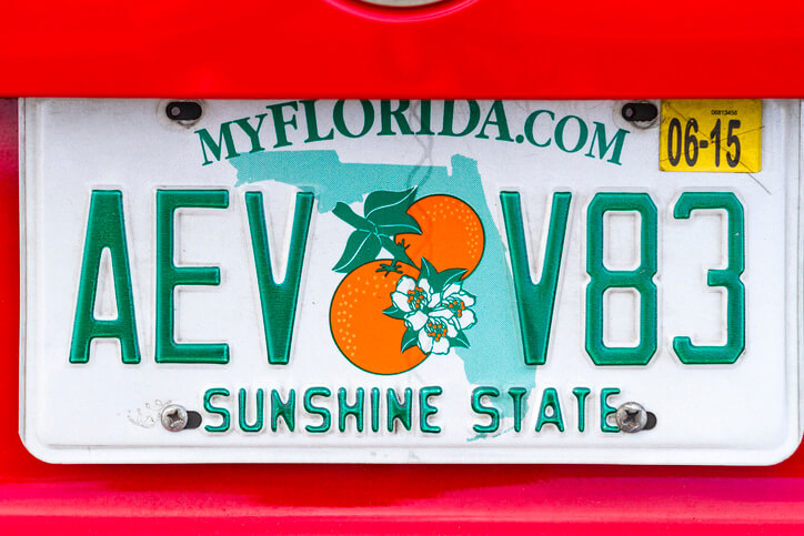 A Florida License Plate